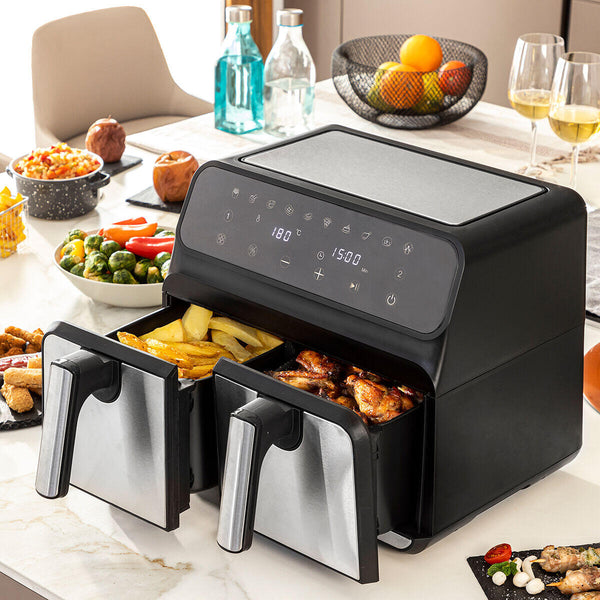 Freidora de Aire Fryinn Double Negro 3400W 8L Acero Inoxidable