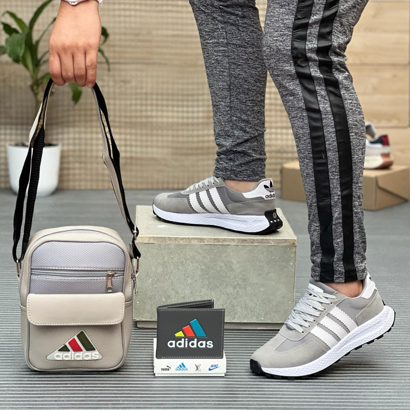 Trío Conjunto Adidas: Zapatillas, Bandolera y Cartera - Novara