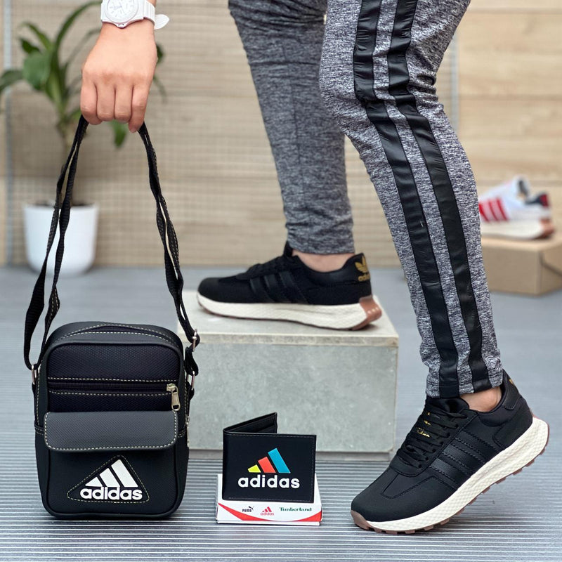 Trío Conjunto Adidas: Zapatillas, Bandolera y Cartera - Novara